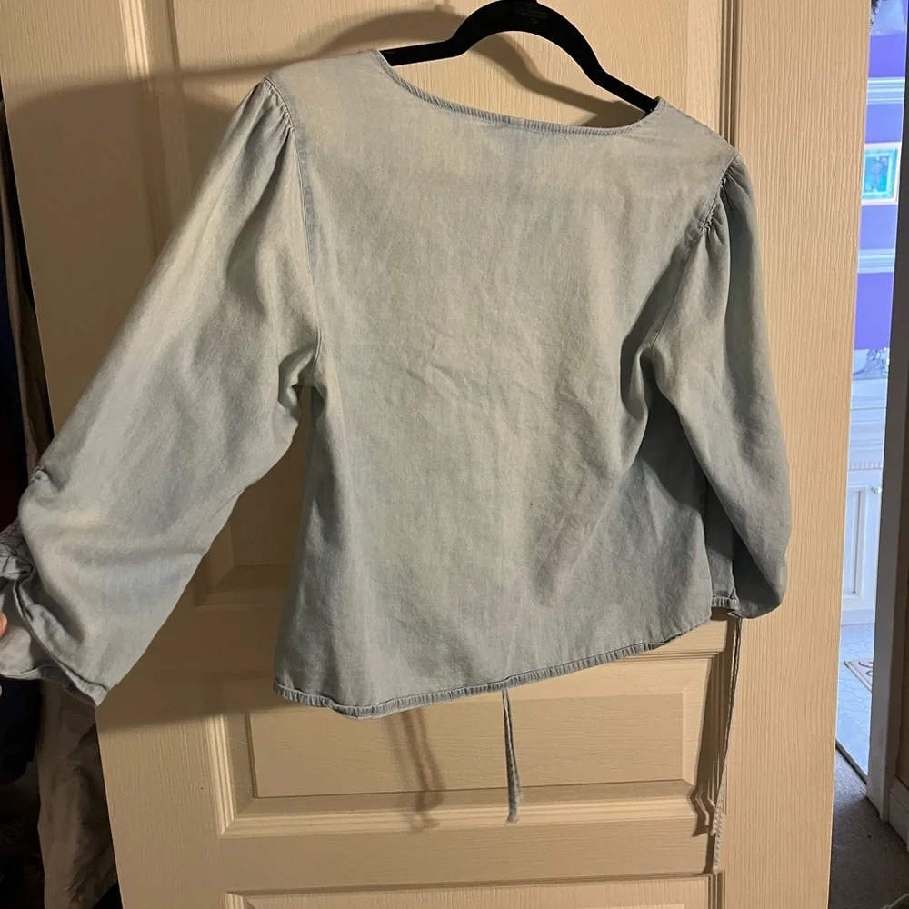 “Denim” drawstring blouse - Picture 4 of 6